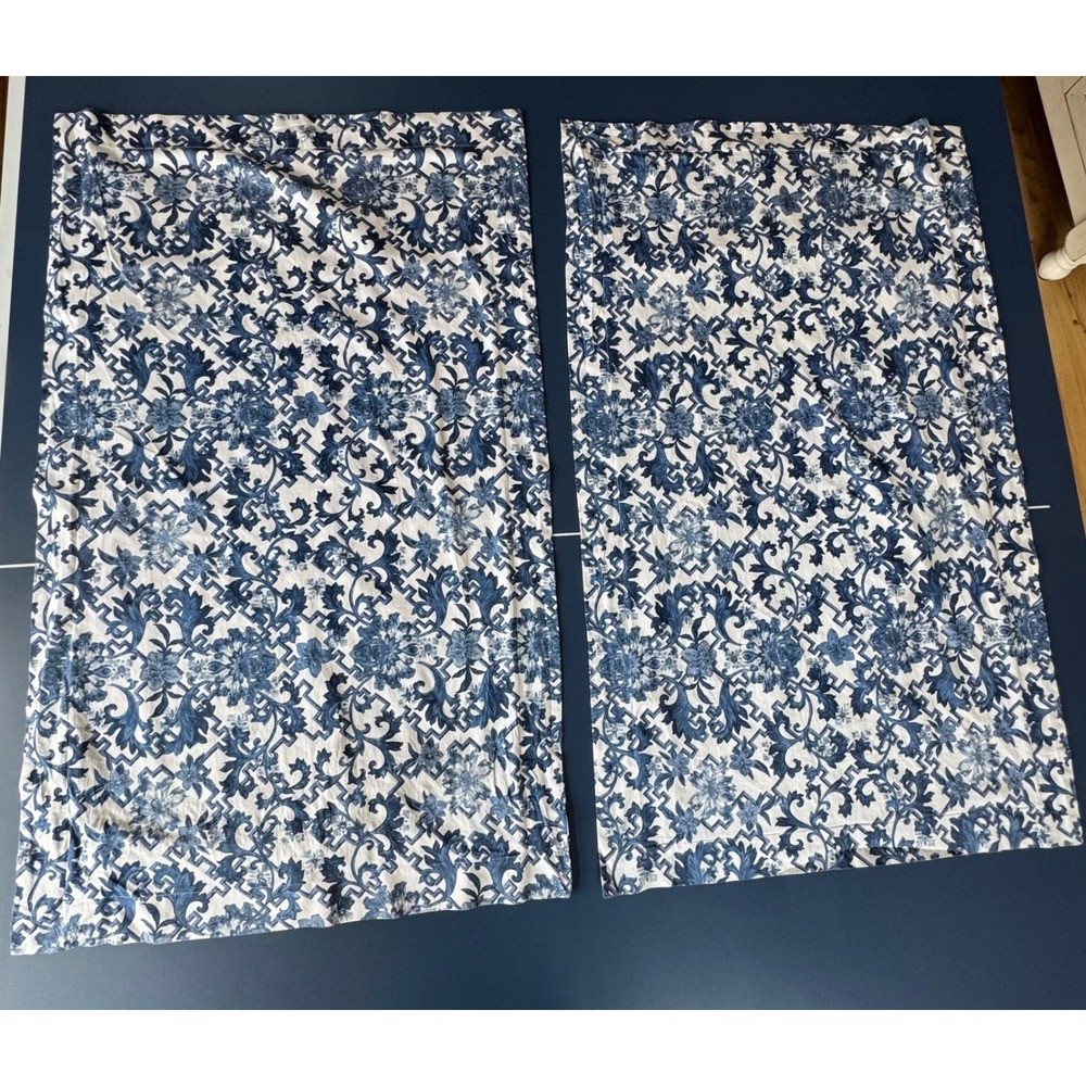 RALPH LAUREN Dorsey Sham Set Standard Blue Lotus Blossom Pillowcase